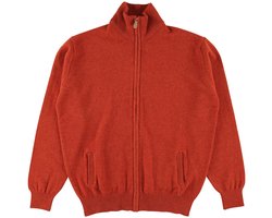 Osborne Knitwear Cardigan met rits - Lamswol - Ember - M