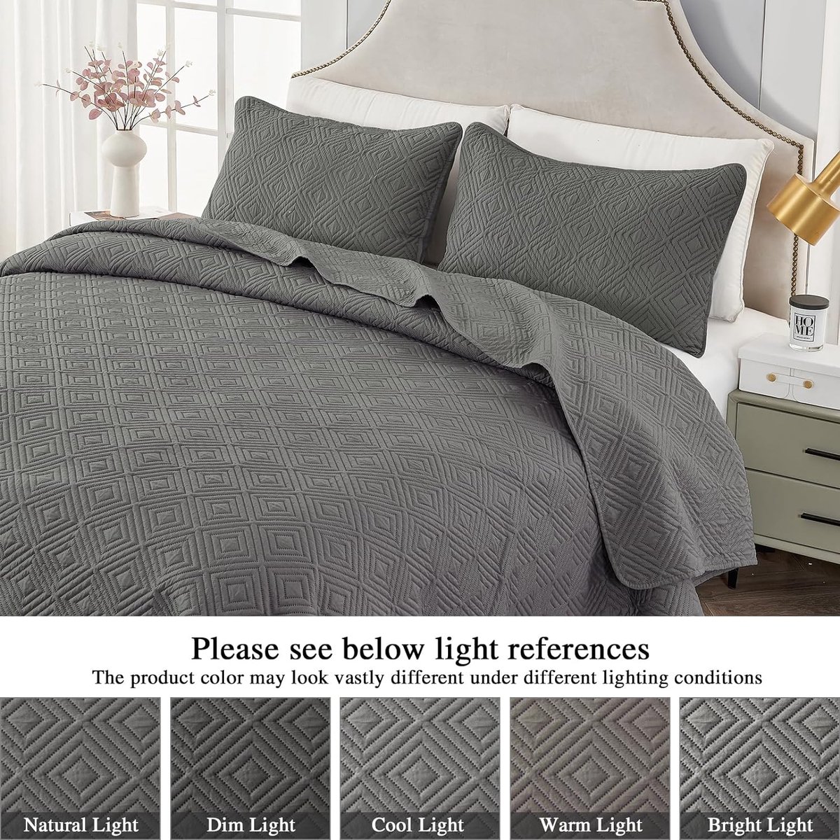 Somnihome Parure De Lit 90 X 190 Cm Parure De Lit Unie Eté-Hiver Lit 90 Gris Perle[h10088