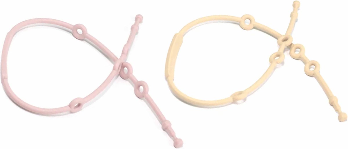 Siliconen riem set roze & beige - speenkoord - bekerhouder - beker Vanger - veiligheidsriem voor kinderwagen, kinderstoel, wiegje