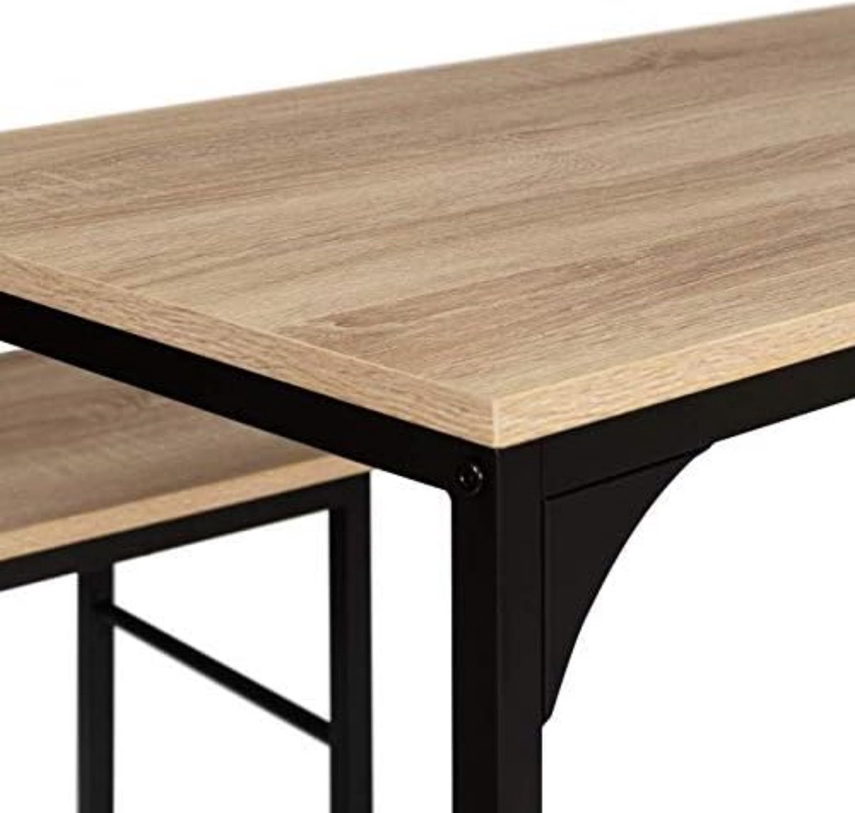 Bartafelset, Statafel Met 2 Barkrukken, Keukentafel En Keukenstoelen In Industrieel Design Voor Keuken Vintage Bruin En Zwart Bartafelset, Statafel Met 2 Barkrukken, Keukentafel En Keukenstoelen In Industrieel Design Voor Keuken Vintage Bruin En Zwart
