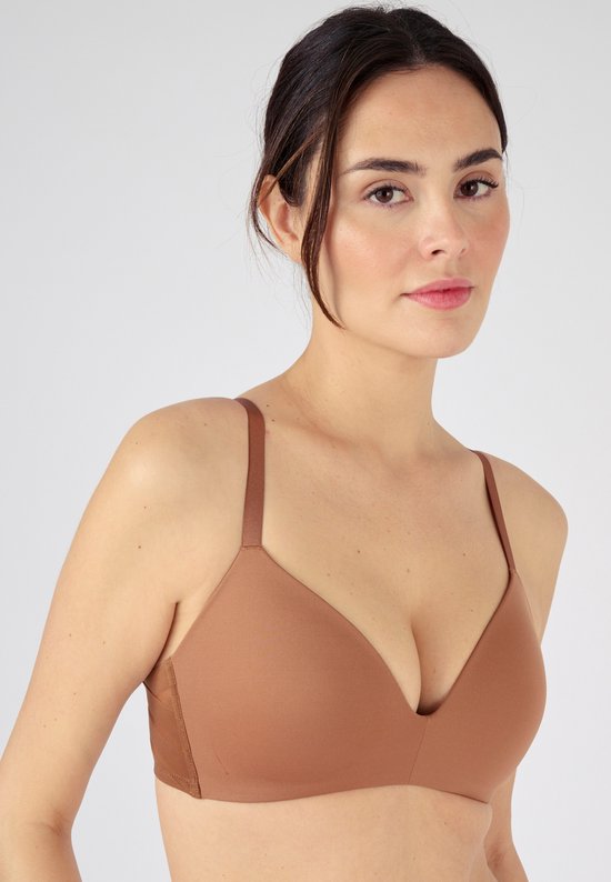 DotVol Minimizer-beha voor dames, comfortabel, zonder beugel, grote maten, bruin, 105G