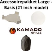 Kamado Grills - Ensemble d'accessoires - Kamado 21 pouces - Housse de pluie, Déflecteur et Pierre à pizza