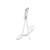 Ketting hanger - letter - A - zilver kleur - charm- stainless steel - verkleurt niet - hypo allergeen - perfect cadeau