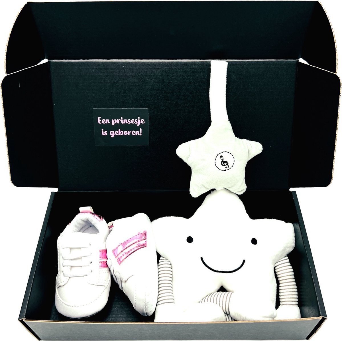 Goedkoopste Kraamcadeau meisje - babysneakers - muziekmobiel - kraamkado - kan ook rechtstreeks met kaart worden opgestuurd