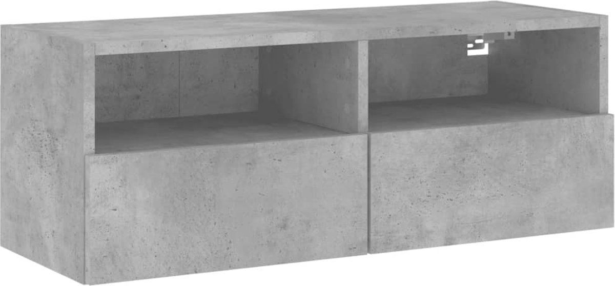 vidaXL - Tv-wandmeubel - 80x30x30 - cm - bewerkt - hout - betongrijs