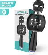 Microphone karaoké EITIKA 5-en-1 - Sans fil et Bluetooth - Haut-parleur et lumières disco intégrés - Incl. Câble AUX - Microphone Enfants - Set Karaoké - Zwart