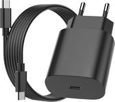 USB C Adapter / oplader Met USB C naar USB C kabel - 20W snellader voor voor o.a telefoon en tablet - Zwart