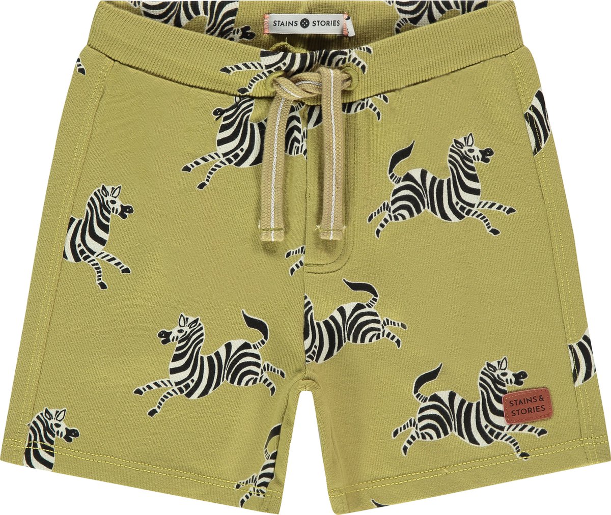 Stains and Stories boys sweatshort Jongens Broek - kiwi - Maat 98
