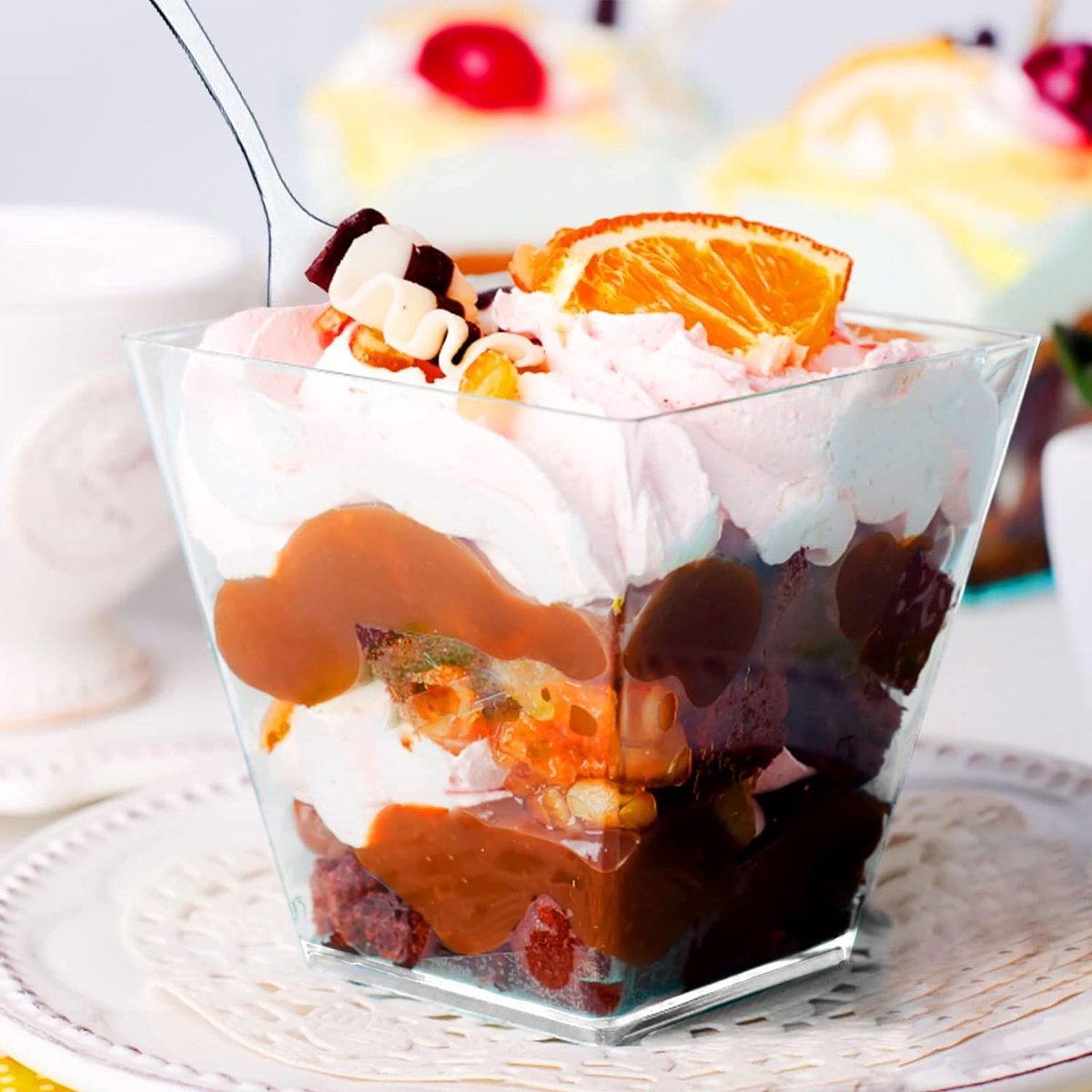EDATOFLY 50 Stuks Dessertbekers, 5oz/150ml Plastic Dessertbekers