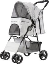 HiPet® Hondenbuggy Senna – Inklapbaar – Grijs – Tot 15 kg – Met Boodschappenmand