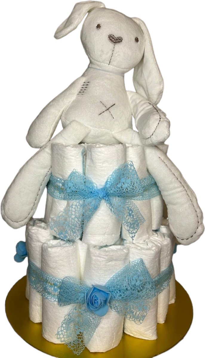 Luiertaart jongen - A-merk pampers, inclusief gratis cadeautje van Luiertaart — afbeelding 2