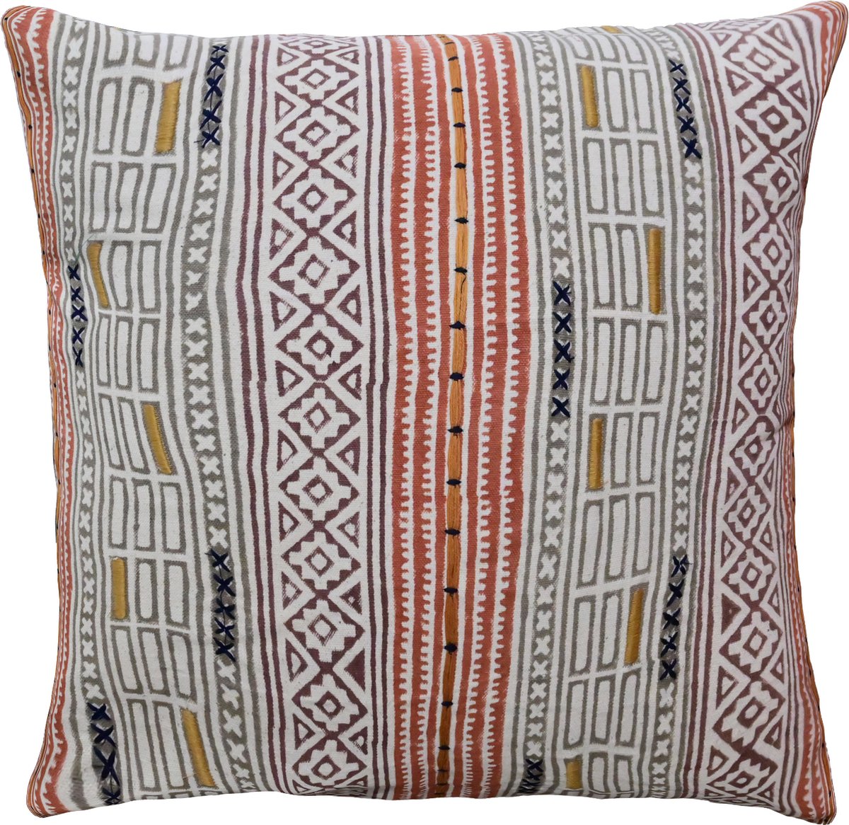 Urbane Hide Kussens woonkamer | kussenhoes 45x45 cm | kussensloop | sierkussens | cushion cover | katoen | hand block printed houtskool