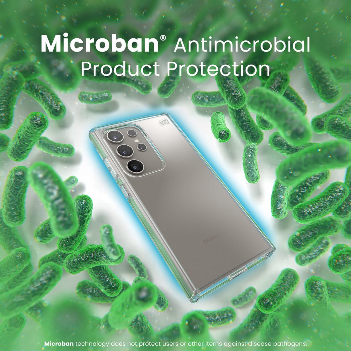 Speck hoesje geschikt voor Samsung Galaxy S24 Ultra - Slank - Kristalhelder - Valbescherming gecertificeerd tot 4 meter - Microban Antibacterieel - Presidio Perfect Clear lijn - Transparant