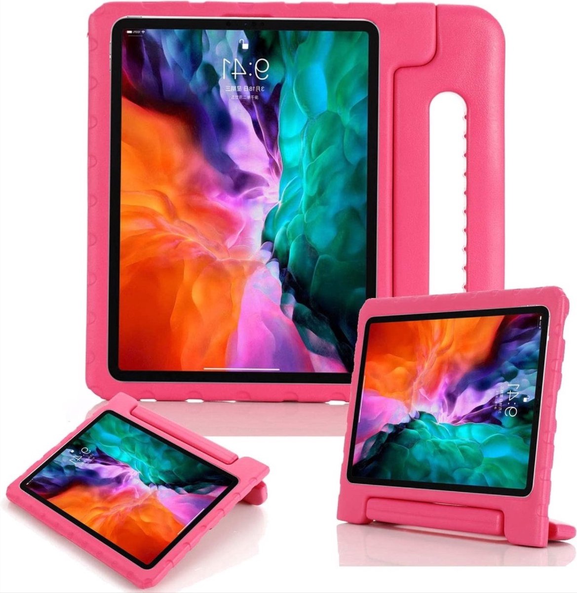 CHPN - Hoes geschikt voor Apple iPad Pro11Inch 2018/2020/2021/2022 en IPAD Air 10.9 4e,5e gen 2020/2022 - - Roze Kinderhoes - Met Handvat - Tablethoes - Ipadhoes - Roze iPadhoes