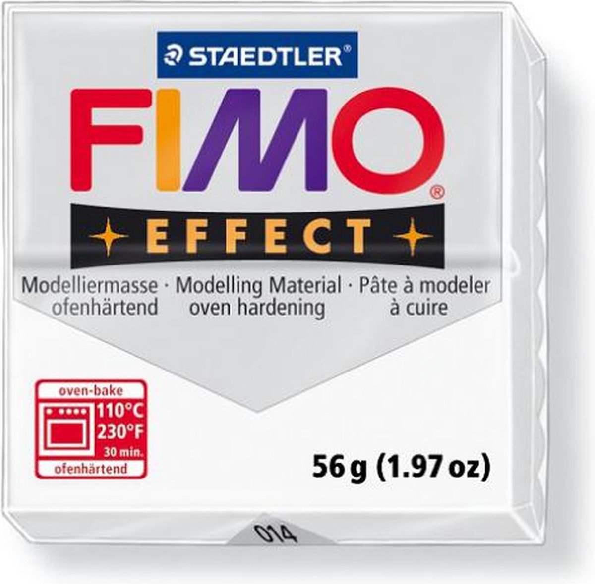 FIMO effect 8020 ovenhardende boetseerklei standaard blokje 57 g - transparant - Fimo