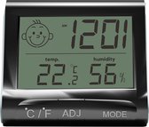 Hygrometer - binnenthermometer - Digitale Weerstation - Luchtvochtigheidsmeter - Thermometer Voor Binnen - Inclusief plakstrip - Zwart