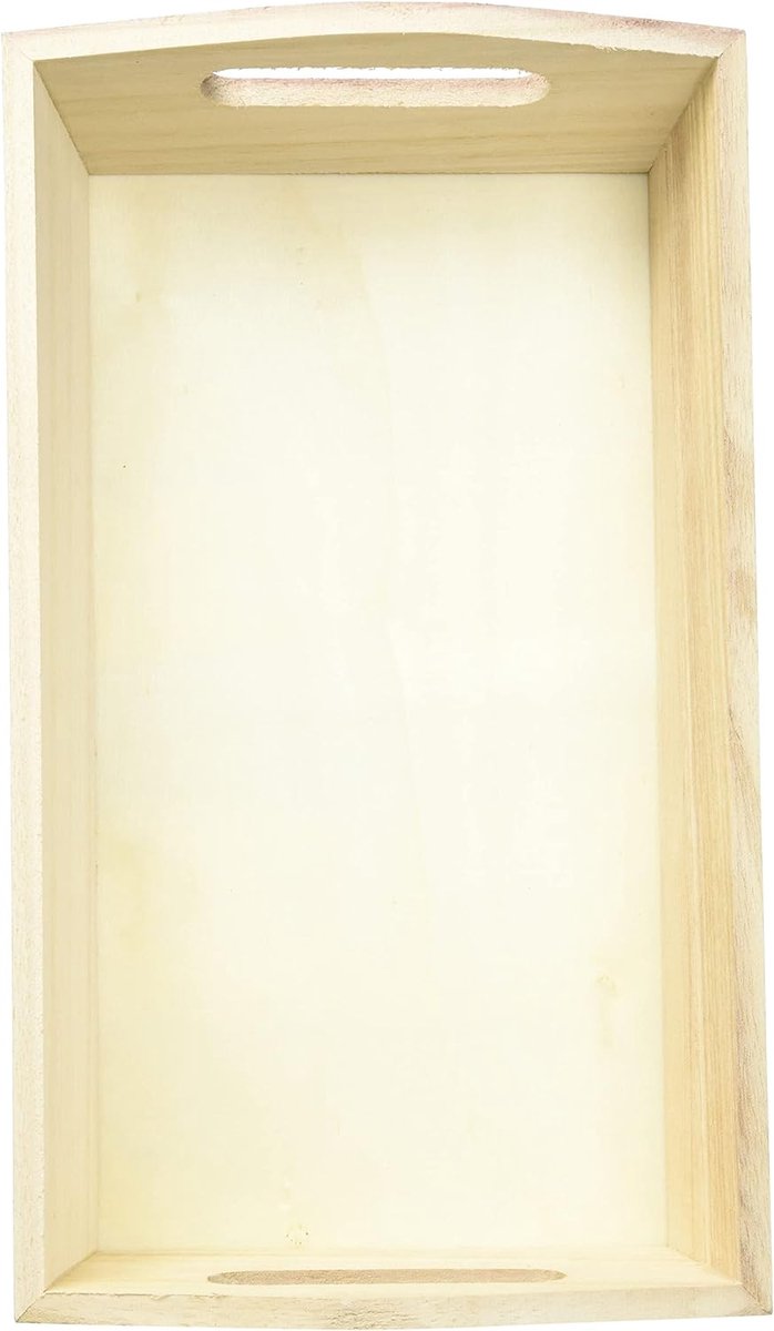 mand van hout, rechthoekig, beige, 28 x 9 x 14 cm