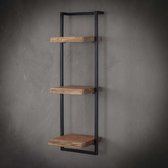 Industriële Wandplank Buster triple 30cm - Massief acacia naturel