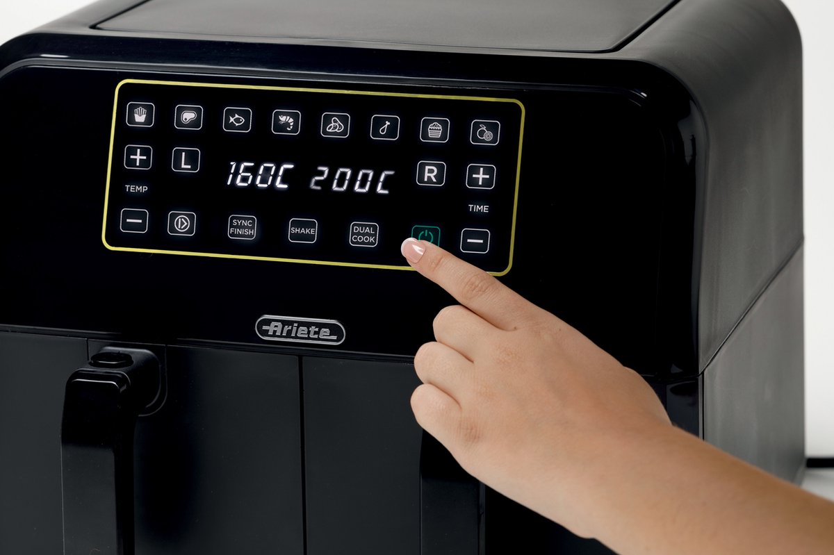 Afbeelding 3 van Ariete 4623 l Dubbele Airfryer XXL l Twee Kookvakken l 8 Liter l 1700 Watt l Dual Zone Technologie l 8 automatische programma's