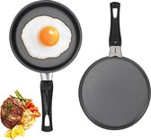 Mini-poêle pour un œuf 14 cm, mini poêle à œufs avec poignée, résistante à la chaleur, antiadhésive, portable, camping, cuisine, poêle à omelette pour cuisinière à gaz, cuisinière à induction