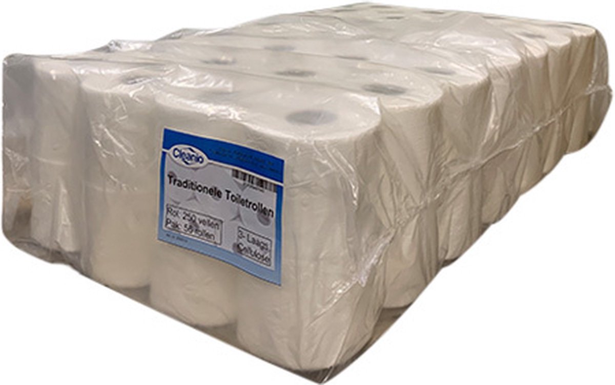 Toiletpapier, 3-laags Cellulose, 250vel. (Pak 56 rollen)