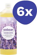 Sodasan Vloeibare Zeep Lavendel & Olijf Navulverpakking (6x 1L)