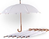 Elegante Witte Trouwparaplu's | Set van 7 - Automatisch Opvouwbaar | 102 cm Diameter| Windproof Paraplu voor Volwassenen