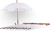Elegante Witte Trouwparaplu's - Set van 10 - Automatisch Opvouwbaar en Windproof - Sterk en Stijlvol 102cm Diameter - Ideale Accessoires voor Bruiloftsgasten