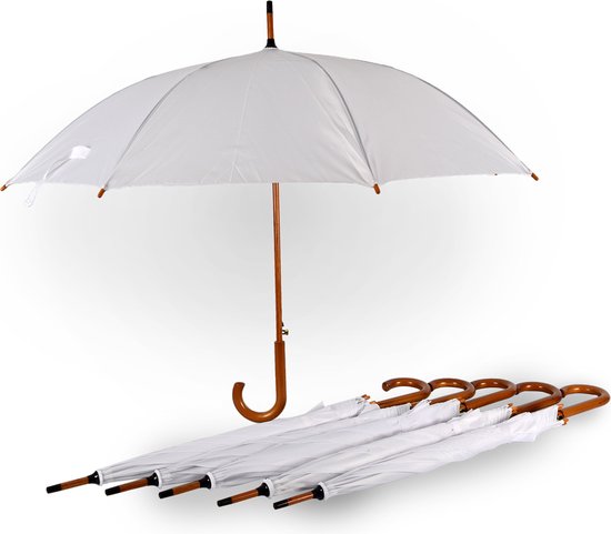 Elegante Trouwparaplu in Zuiver Wit | Automatisch en Opvouwbaar | 102 cm Diameter| Windproof Paraplu voor Volwassenen