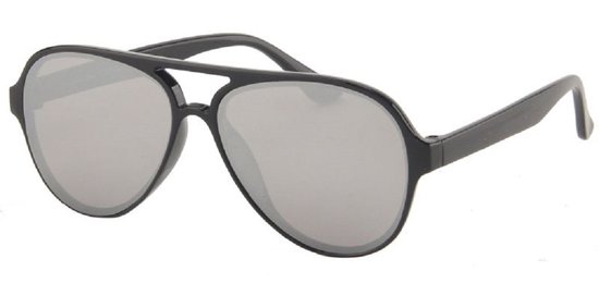 Zonnebril Kinderen - Pilotenbril Modern - Spiegelglazen 51 mm - Zwart