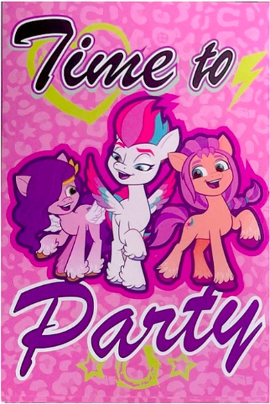 My Little Pony uitnodigingen- 5 stuks met envelop - kinderfeestje - verjaardag