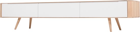 Gazzda Ena lowboard houten tv meubel whitewash - 225 x 42 cm