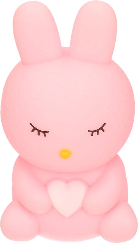 Concorde Veilleuse/lampe de bureau Kinder - lapin avec coeur - rose - 13 cm