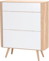 Gazzda Ena shoe cabinet houten schoenenkast whitewash - 90 x 110 cm