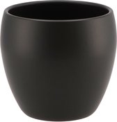 DK Design Pot de fleur/pot de fleurs - Vinci - noir mat - pour plante d'intérieur - D13 x H14 cm