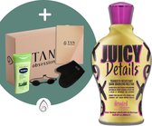 Devoted Creations ® Juicy Details - Zonnebankcreme - Zonnebankcremes - Zonnebank creme - Met Bronzer - Incl. Exclusieve Tan Obsession Giftbox - 360 ML