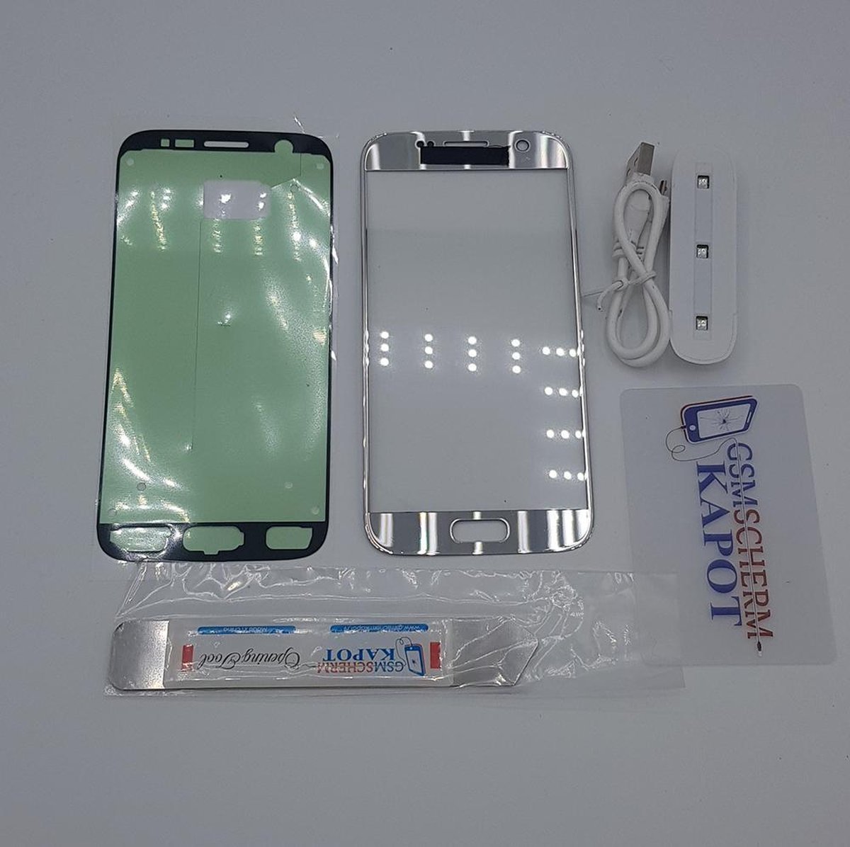 Voor Samsung Galaxy S7 glas reparatie set - zilver