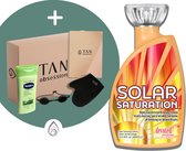 Devoted Creations ® Solar Saturation - Zonnebankcreme - Zonnebankcremes - Zonnebank creme - Met Bronzer - Incl. Exclusieve Tan Obsession Giftbox - 400 ML