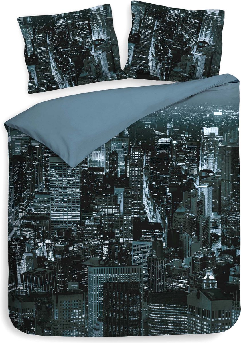 Heckettlane Heckett & Lane Brasco Dekbedovertrek - Lits-jumeaux - 240x200/220 cm - City Blue