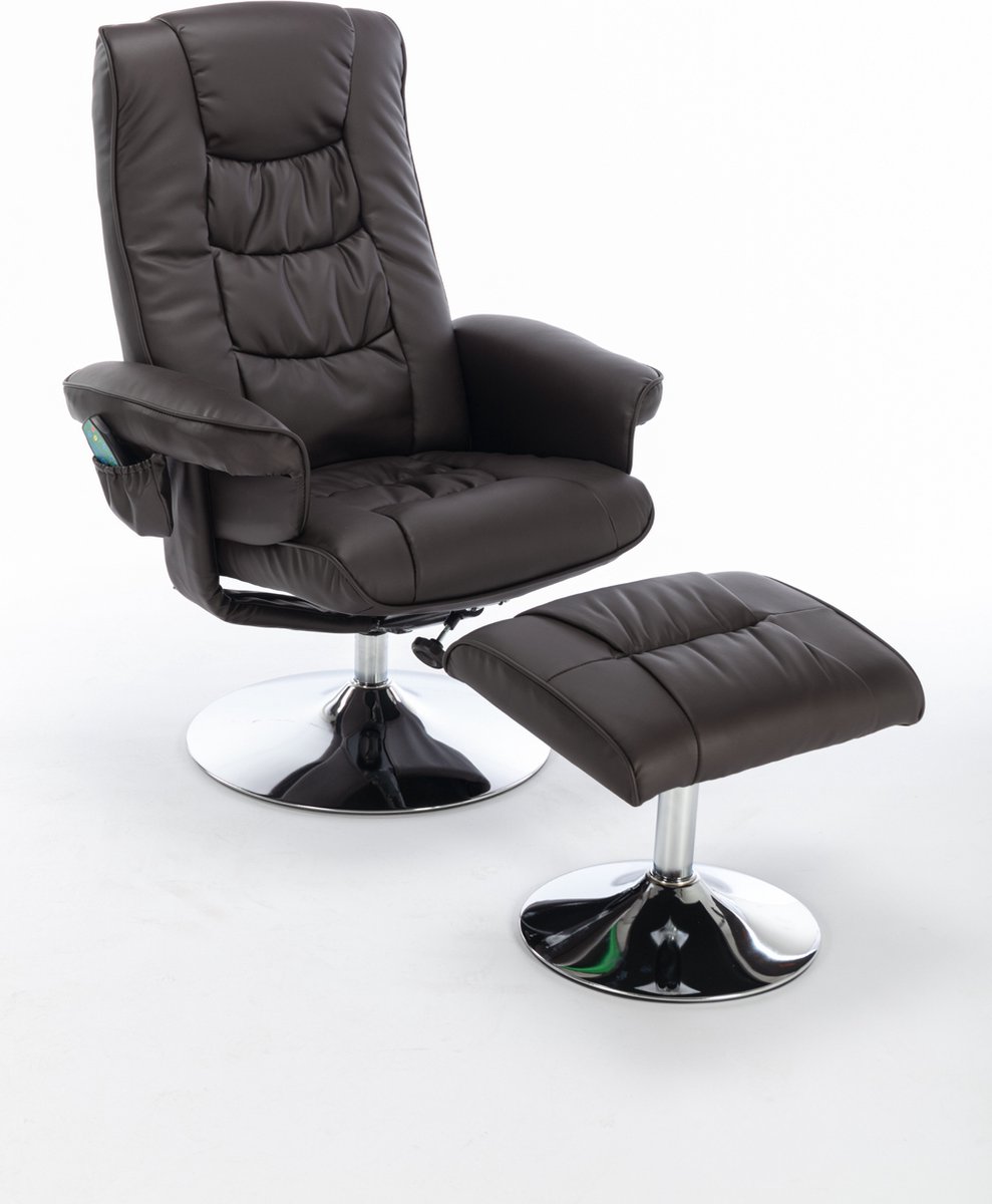 Merax Massage Relaxstoel PU Leer 5-Punts Bruin