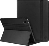 Rosso Element Book Case Hoes Geschikt voor Samsung Galaxy Tab A9 | Volledige bescherming | Elastische band | Sleep/Wake functie | Met Penhouder | Verstelbare standaard | Zwart