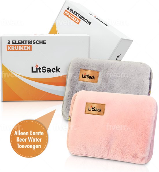 Foto: Litsack elektrische kruik 2 stuks draadloos oplaadbaar warmtekussen warmwaterkruik warmtekruik handwarmer buikverwarmer kruik met hoes baby kruik