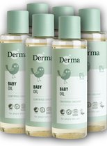 Derma Eco Babyolie - Hypoallergeen - Parfumvrij - met Vitamine E - voor Gevoelige Babyhuid - 6 x 150 ml
