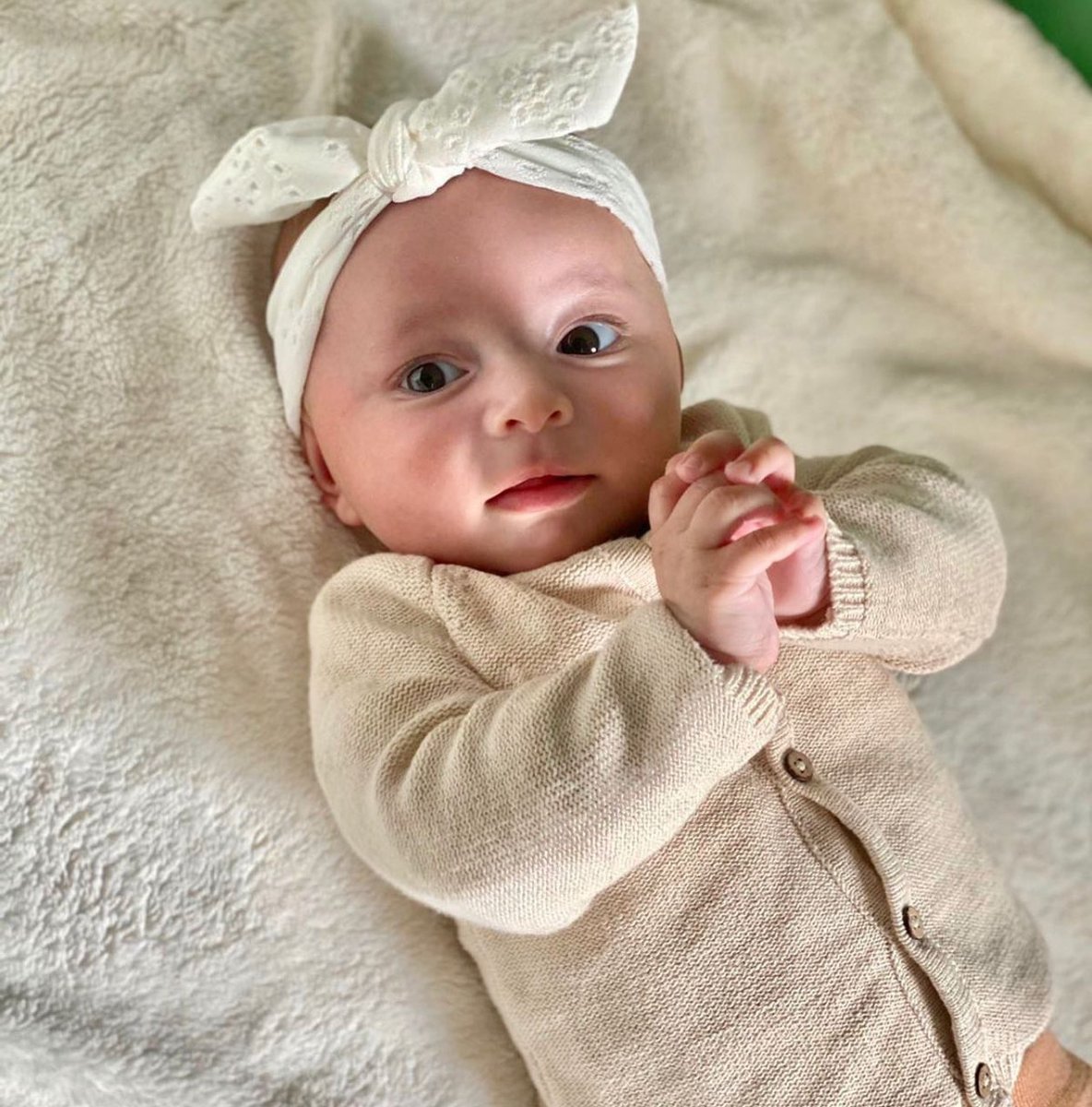 MiniMidi - Haarbandjes - broderie - cognac - off white