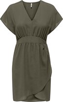 ONLY ONLNOVA LIFE VIS S/S TRACY DRESS SOLID Dames Jurk - Maat S