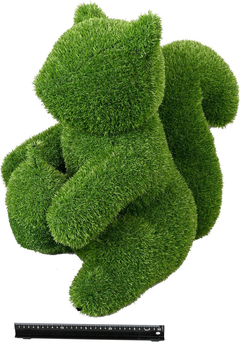 Grasdier -Zittende eekhoorn 65 cm-grasfiguur-tuinknuffel-grasdieren-kunstgras-grasfiguur tuindecoratie-