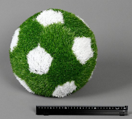 Foto: Voetbal groen 30 cm grasfiguur tuinknuffel grasdieren kunstgras grasfiguur tuindecoratie 