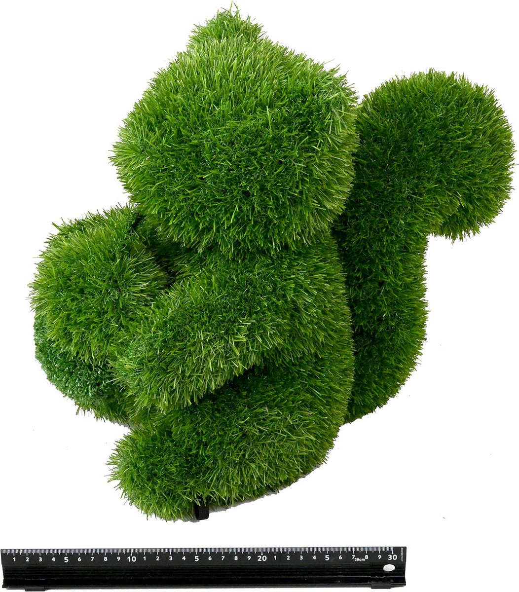 Grasdier -Zittende eekhoorn 35 cm-grasfiguur-tuinknuffel-grasdieren-kunstgras-grasfiguur tuindecoratie-
