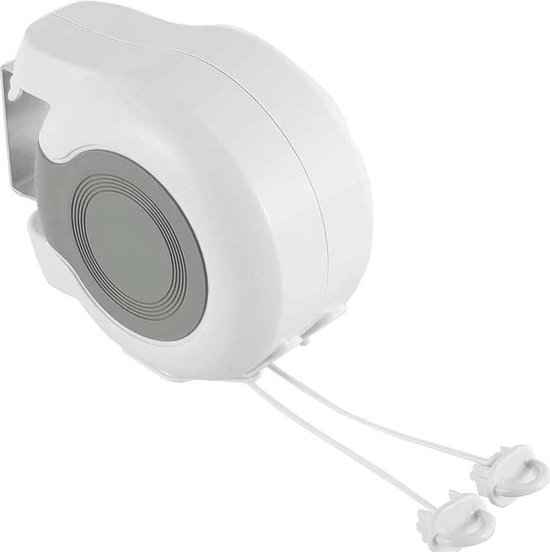 Waslijn Uittrekbaar-Waslijn-Droogrek inklapbaar-Intrekbare waslijn - Draagbaar-robuust binnen- en buitendroogrek voor enkele kleding - PVC-waslijn met muurbevestiging