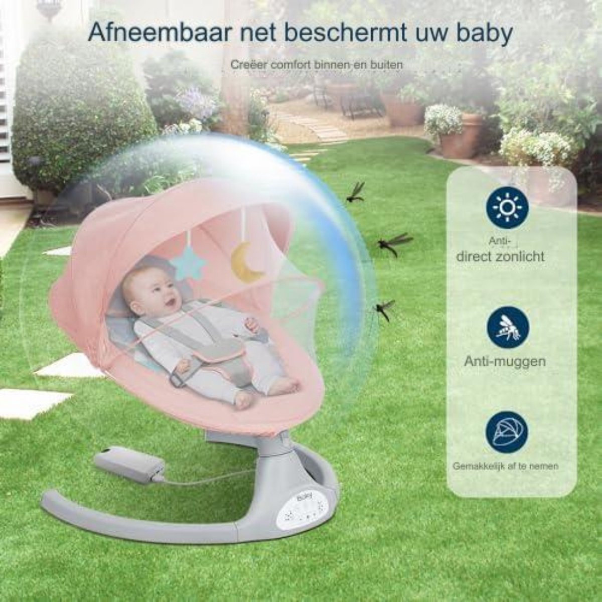 Elektrische Wipstoel Baby - 5 Schommelstanden & Bluetooth thumbnail 5